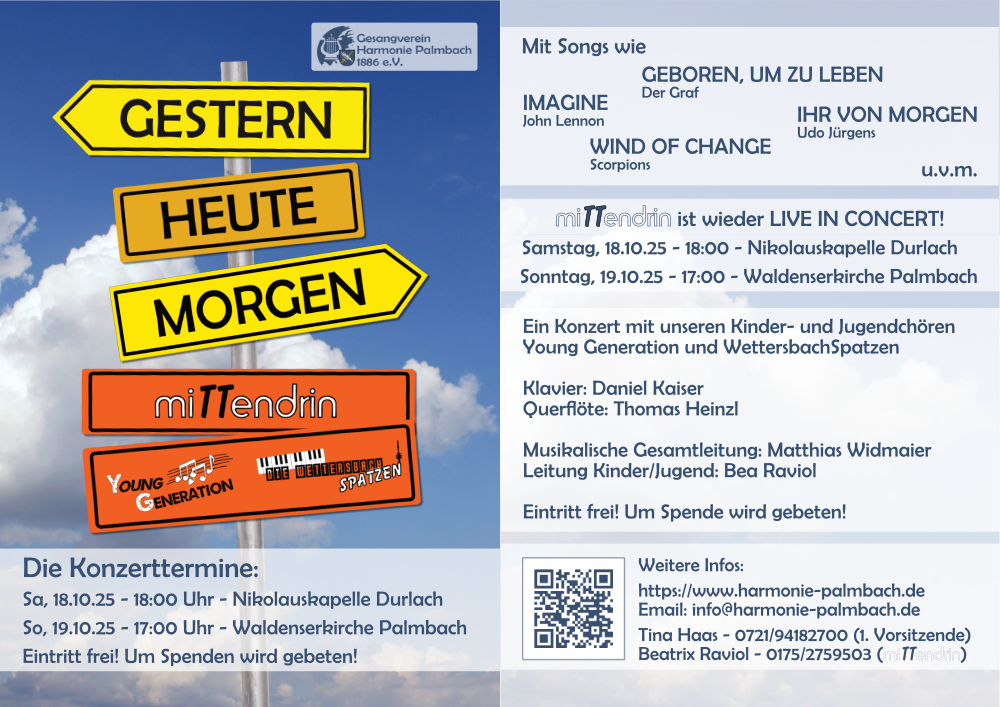 Flyer Konzert Gestern-Heute-Morgen
