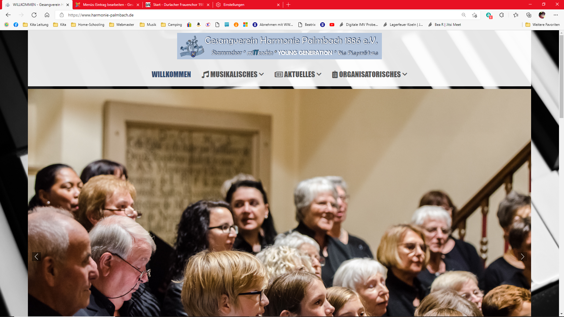 Die neue Homepage der Harmonie 