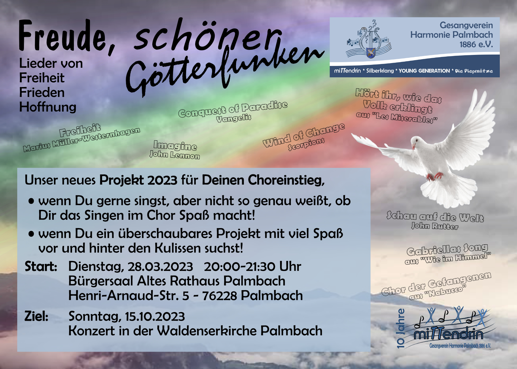 Flyer für das Projekt Freude schöner Götterfunken